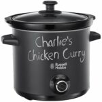 Russell Hobbs Chalkboard 3.5L Electric Slow Cooker - Cooks upto 4 portions, 3 heat settings, high/low/keep warm, Removable ceramic pot for easy cleaning, Glass lid, Energy saving, 200W, 24180