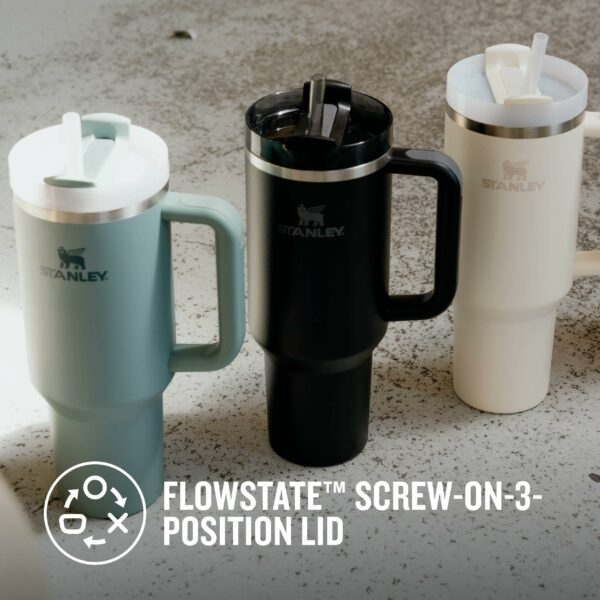 Stanley Quencher H2.0 Flowstate Tumbler 1.2L - Cold For 11 Hours - Iced For 48 Hours - Metal Water Bottle With Straw, Handle And Lid - Dishwasher Safe - Travel Mug For Cold Drinks - Black Tonal
