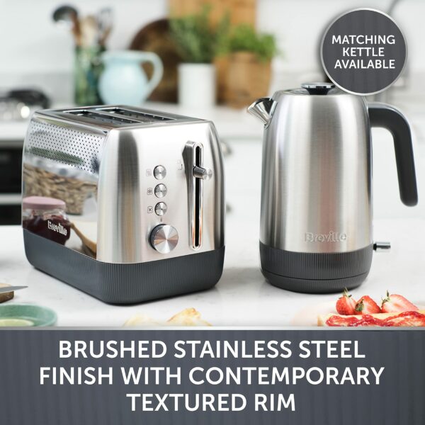 Breville Edge Deep Chassis 2 Slice Toaster | Toasts All the Way to the Top | Brushed Stainless Steel | [VTT981]
