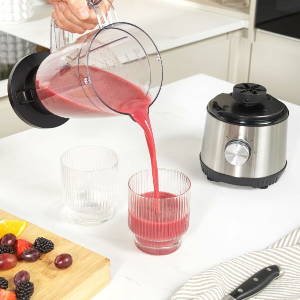 Salter 4 In 1 Juicer & Blender – Fruit Juicer & Smoothie Maker, 1L Jug Blender, Includes 600ml Sports Bottle & Fridge Storage Container, Coffee & Spice Grinder, 2 Speed Settings & Pulse, 400W, EK4294