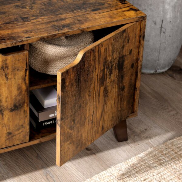 Vasagle TV Stand with 2 Doors, TV Stand with Adjustable Shelves