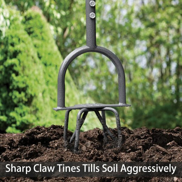 Jardineer Garden Twist Tiller Manual, Garden Twist Cultivator with Steel Shaft, Durable Garden Claw Cultivator, Ideal Gardening Hand Twist Tiller Tool