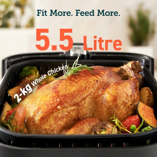 COSORI Air Fryer 5.5L Capacity,Oil Free, Energy and Time Saver with 11 Presets with 100 Recipes Cookbook, Non-Stick, Dishwasher Safe Basket,1700-Watt, CP158-AF, Black