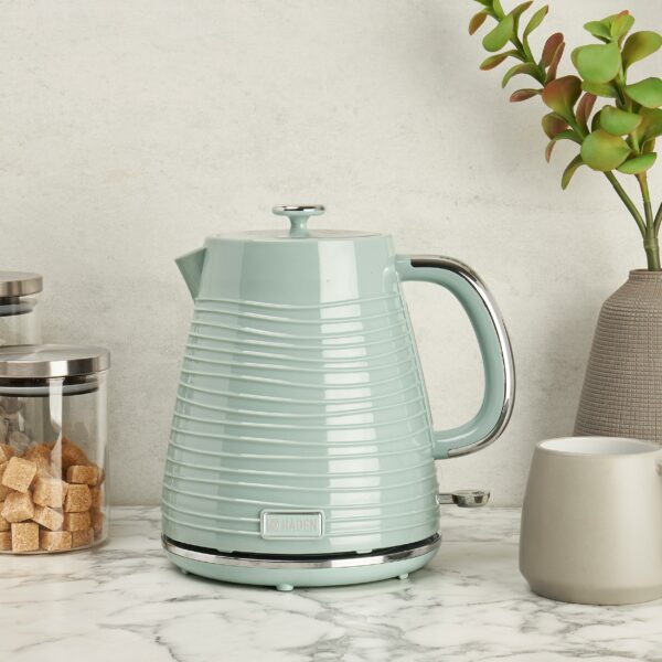 Haden Devon Green Kettle - 1.7L Capacity, BPA-Free - Auto-shutoff & Boil-Dry Protection - Cordless Design - 3000W Fast Boil Kettle - Removable Filter
