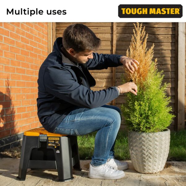 Tool Box Step Stool 11 Litres Capacity Portable Toolbox with Removable Tray Compartment Organiser For Home Improvement