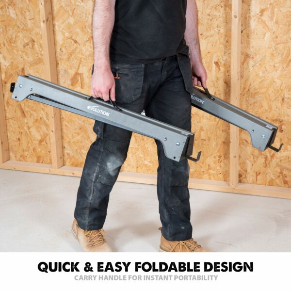 Evolution Power Tools Saw Horse Compact Folding (AKA Saw Bench, Sawhorse Workbench, Saw Horses, Sawing Horse) - Supports Up to 500 kg - Lightweight & Portable - TWIN PACK