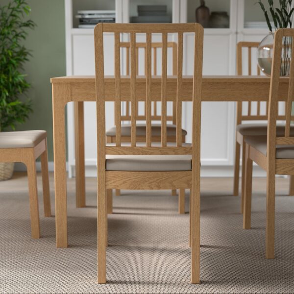 Ikea EKEDALEN chair, oak effect/Hakebo beige