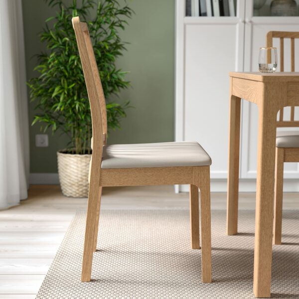 Ikea EKEDALEN chair, oak effect/Hakebo beige