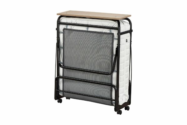 Jay-Be Supreme Folding Bed with Micro e-Pocket Sprung Mattress and Automatic Folding Legs, Compact, Single, Black