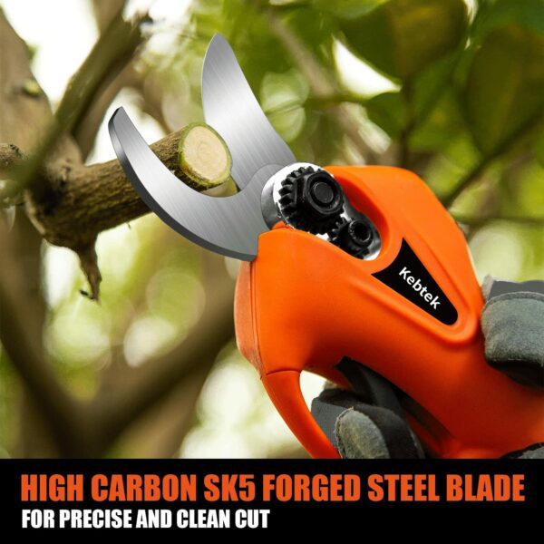 Kebtek Electric Secateurs,16.8V Cordless Pruning Shears Battery Powered Pruner Electric Branch Scissors with Brushless Motor, 25mm Max Diameter (YDN-B007)
