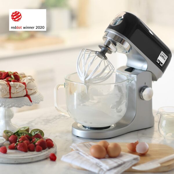 Kenwood KMX754ABK Stand Mixer for Baking, Stylish Kitchen Mixer with K-beater, Dough Hook and Whisk, 5L Glass Bowl, Removable Splash Guard, 1000 W, Black