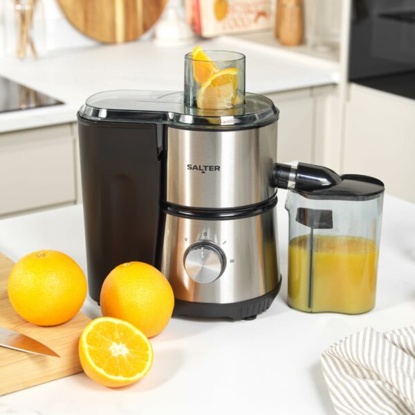Salter 4 In 1 Juicer & Blender – Fruit Juicer & Smoothie Maker, 1L Jug Blender, Includes 600ml Sports Bottle & Fridge Storage Container, Coffee & Spice Grinder, 2 Speed Settings & Pulse, 400W, EK4294