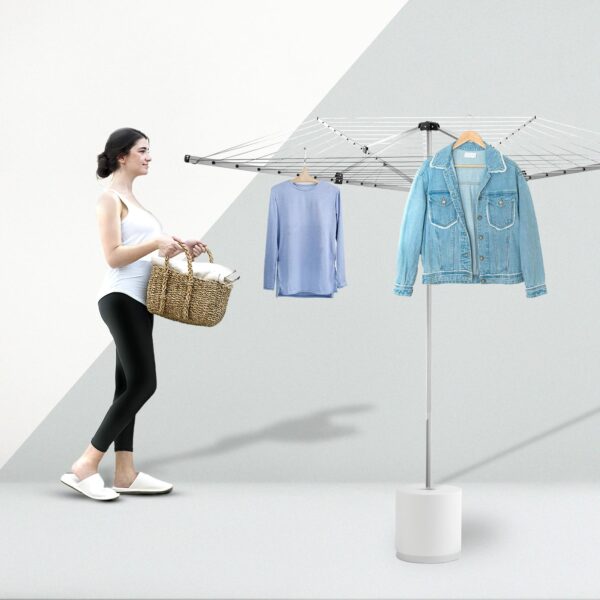 Rotary Washing Line Outdoor, Heavy Duty Large Clothes Rotating Airer Dryer Garden use, Easy to Open and Close