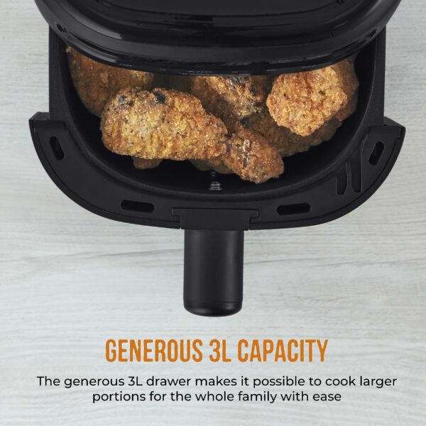 Tower, T17125, Vortx 3L Air Fryer with Colour Digital Display, Digital Control Panel & 7 One-Touch Pre-sets, 1200W, Black