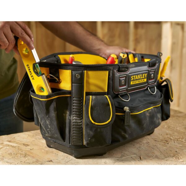 Stanley Fatmax Round Top Rigid Tool Bag, 18", Quick Tool Access with Wide Opening Zip Design, Multiple Internal and External Pockets