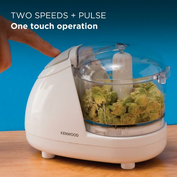 Kenwood Mini Chopper, 0.35 Litre Dishwasher Safe Bowl, 2 Speeds, Rubber Feet for Food Chopper Stability, 300 W, CH180B, Assorted