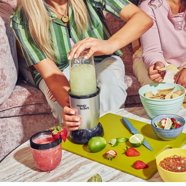 nutribullet magic bullet Starter Kit - All-in-one Food Processor & Blender - 10,000 RPM Speed - 4 Piece Kit with 1x High Torque Power Base, 1x Tall Cup & Flip Top Lid & 1x Cross Blade - For Meal Prep