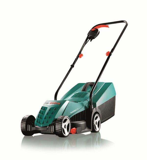 Bosch Rotak 32R Electric Rotary Lawnmower with 32 cm Cutting Width & Bosch ART 24 Electric Grass Trimmer, Cutting Diameter 24 cm