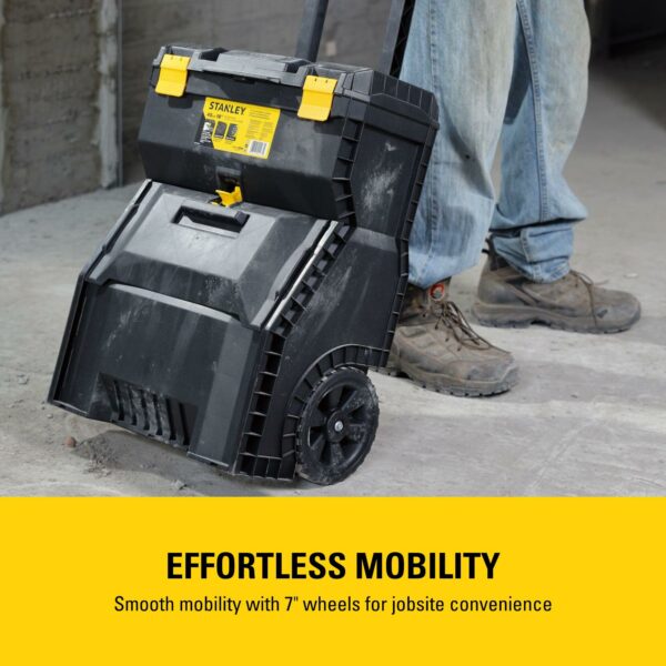 Stanley Essential Rolling Workshop Toolbox, 3-in1 Stackable Units, Portable Tool Solution, STST1-80151