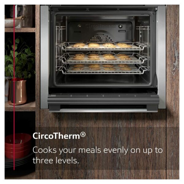 NEFF N50 B3ACE4HG0B Single Oven with Slide and Hide (fixed handle), Circotherm, Cliprails, Integrated, Graphite-Grey