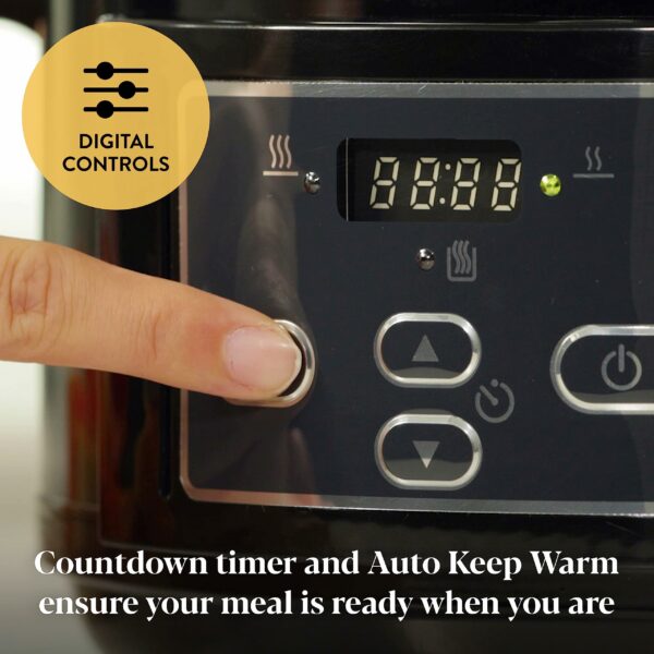 Crock-Pot Lift and Serve Digital Slow Cooker with Hinged Lid and Programmable Countdown Timer | 4.7 L (up to 5 People) | Energy Efficient | Black [CSC052]