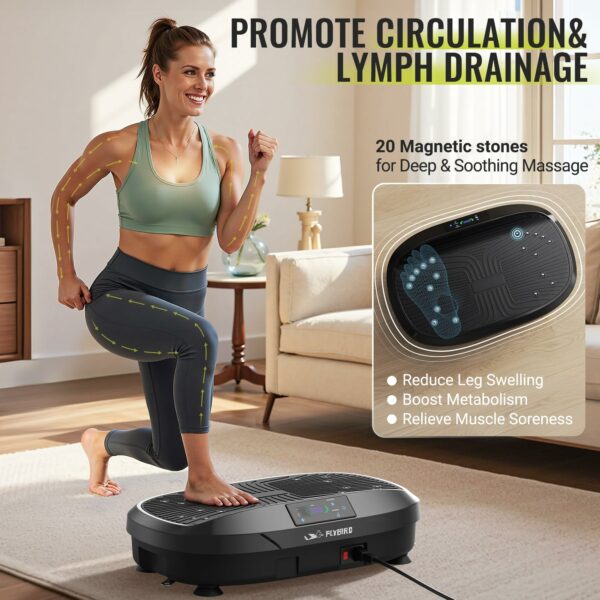 FLYBIRD Vibration Plate, Whole Body Workout Vibration Plate Exercise Machine for Bone Density Building & Lymphatic Drainage