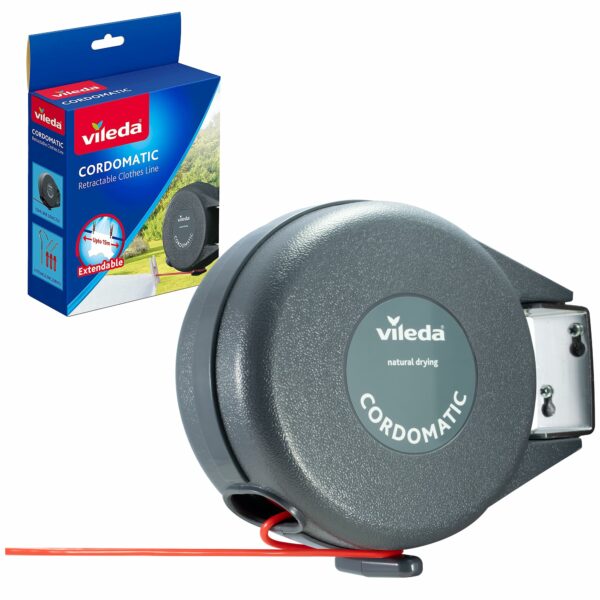 Vileda Cordomatic Retractable Washing Line with 15m Outdoor Clothes Line