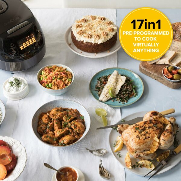 CleverChef 14-in-1 Multi Cooker, Stew, Roast, Slow Cooker, Steam, Bake, Bread Maker, Rice, Soup Maker and more, Cooks 5 Portions, Charcoal