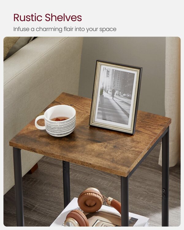 Vasagle Set of 2 Side Tables, 2-Tier Sofa Side Tables, Bedside Tables with Steel Frames
