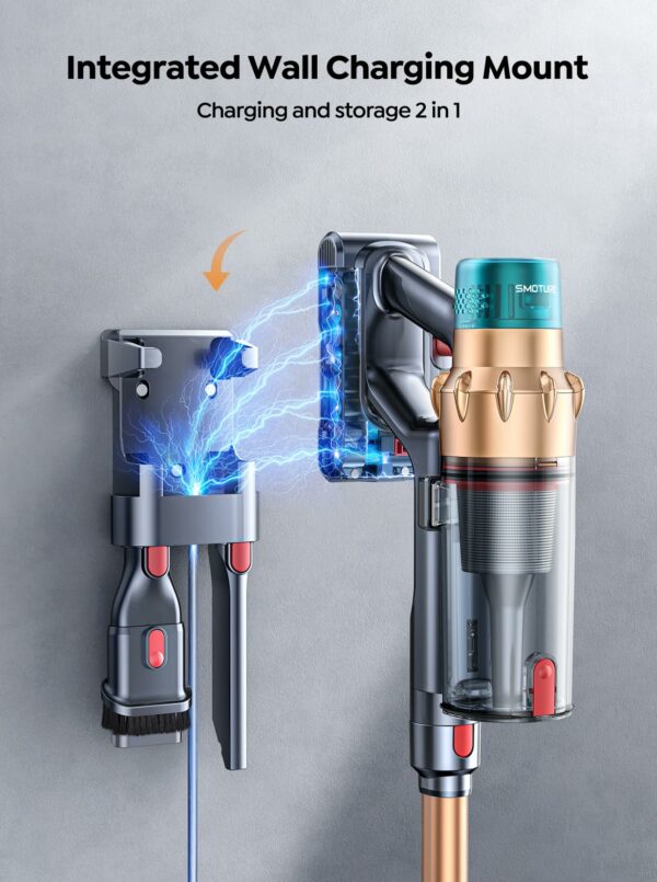 Smoture Cordless Vacuum Cleaner, 550W 45KPA Stick Vacuum with Touch Screen, Up to 60 Mins Runtime, Self-Standing Vacuum