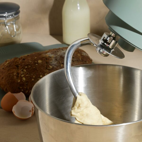 Progress EK5234PTEAL Go Bake Stand Mixer- Large Electric Whisk with 4L Stainless Steel Bowl, 8 Speeds and Pulse Function, Mixing Beater, Dough Hook, and Whisk Attachments, Splash Guard, 1300W, Teal