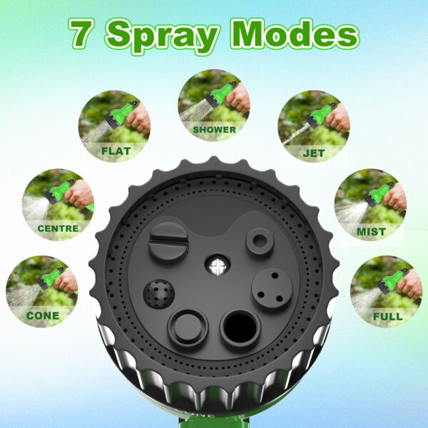 150FT Expandable Flexible Garden Hose with 7 Setting Professional Water Spray Nozzle