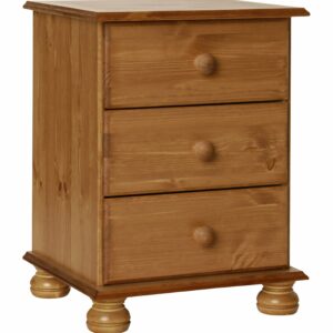 Furniture To Go Copenhagen 3-Drawer Bedside, 58 x 44 x 39 cm, Antique Pine