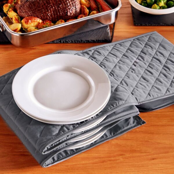 VonShef Plate Warmer Electric – 12 Plate Heater for Warming Dinner Plates to 73°C, Folding & Compact, Ideal for Sunday Lunch & Christmas – Grey (200W)