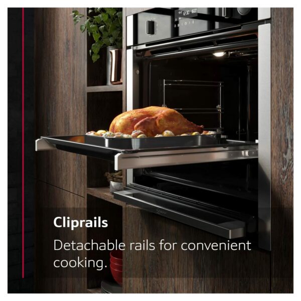 NEFF N50 B3ACE4HG0B Single Oven with Slide and Hide (fixed handle), Circotherm, Cliprails, Integrated, Graphite-Grey