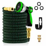 150FT Garden Hose, Expandable Water Hose with 10-Pattern Spray Nozzle, 3-Layer Latex No-Kink Flexible Water Hose Pipe