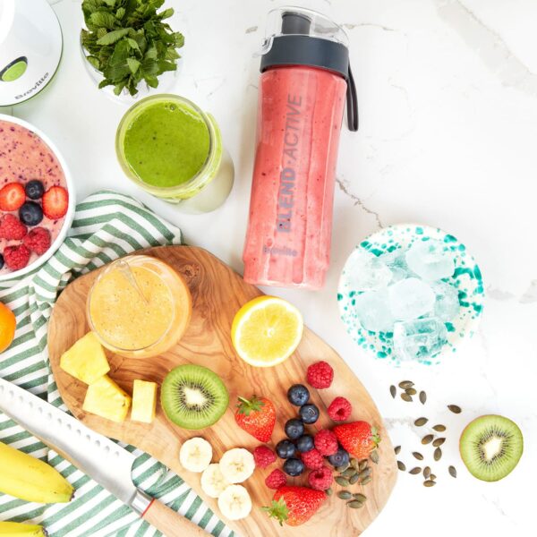 Breville Blend Active Bottle (600ml) | Clear Smoothie Bottle | Leak Proof | Grey Lid [VBL247]