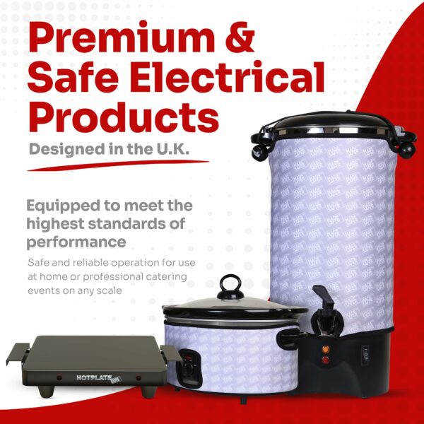Made Safer - Hot Water Urn, Boiling Dispenser for Tea & Drinks, Low Energy & Versatile Boiler, Designed in the UK, 7.5L (40 Cups)