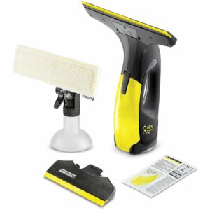 Kärcher battery window vacuum WV 2 Premium Black Edition (battery life: 35 min, 2 suction nozzles - narrow / wide, spray bottle with microfiber cover, window cleaner concentrate 20 ml)