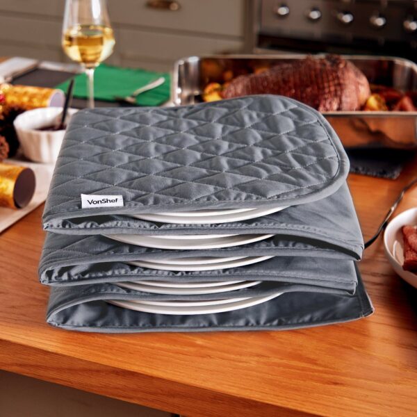 VonShef Plate Warmer Electric – 12 Plate Heater for Warming Dinner Plates to 73°C, Folding & Compact, Ideal for Sunday Lunch & Christmas – Grey (200W)