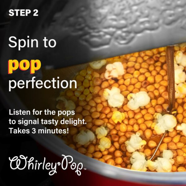 Original Whirley Pop Popcorn Maker - Wabash Valley Farms Gourmet Popcorn Popper, Aluminum Popcorn Pot With Nylon Gears, 3-Minute Stove Top Nostalgia Popcorn Maker (Silver)
