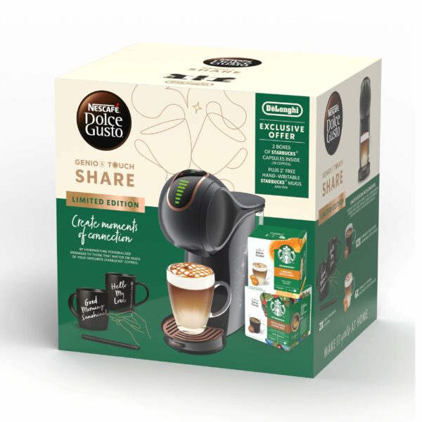 De'longhi Nescafe Dolce Gusto, Genio S Touch EDG426.B Share Bundle, Pod Capsule Coffee Machine, Espresso, Cappuccino, Latte and more, Black