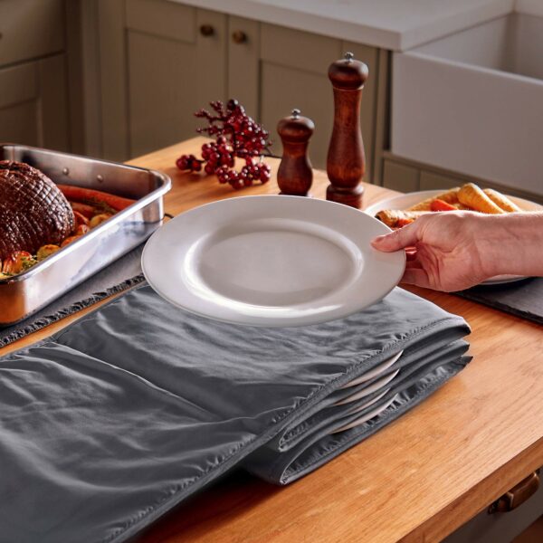 VonShef Plate Warmer Electric – 12 Plate Heater for Warming Dinner Plates to 73°C, Folding & Compact, Ideal for Sunday Lunch & Christmas – Grey (200W)