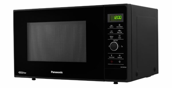 Panasonic NN-SD25HBBPQ Inverter Microwave Oven with Turntable & Dial, 1000 W, 23 Litres, quick 30sec Setting, x10 “One Touch” Programmes for easy cooking, Auto Defrost, Child Lock, Black