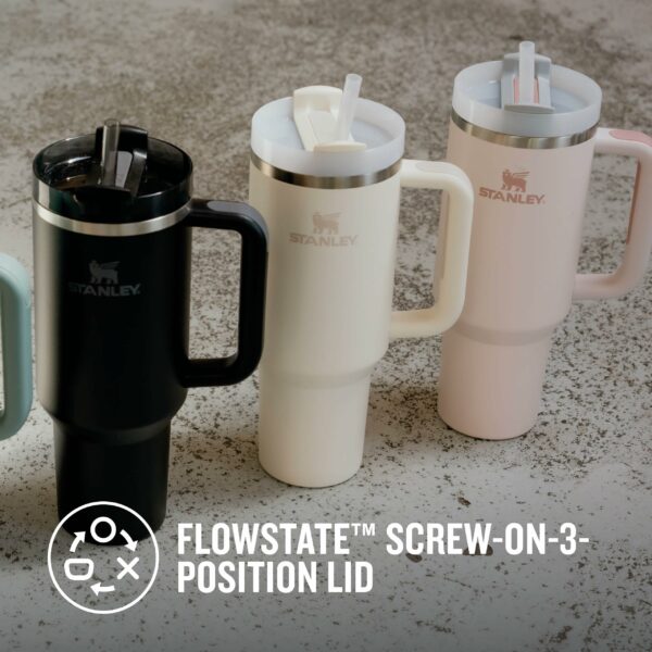 Stanley Quencher H2.0 Flowstate Tumbler 1.2L - Cold For 11 Hours - Iced For 48 Hours - Metal Water Bottle With Straw, Handle And Lid - Dishwasher Safe - Travel Mug For Cold Drinks - Cream Tonal