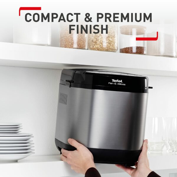 Tefal Breadmaker With Yoghurt Pot Accessory, 15 Hours Delay Start, Kitchen, 20 Auto Programs, Gluten-Free, Sourdough Bread, White Bread, Pizza Dough, Porridge, Brioche Bread, Crust Settings, PF240E40
