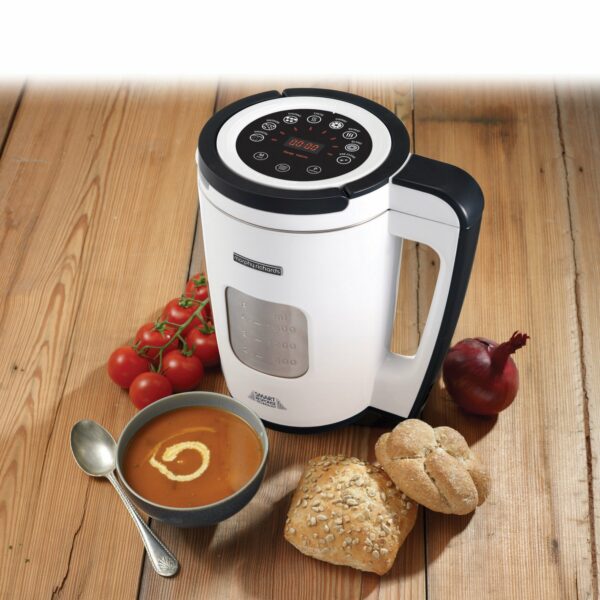 Morphy Richards 1.6L Total Control Soup Maker, Smart Response Technology, Portion Control, 9 Settings, Keep Warm Function, Cool Touch, Touchscreen Display, Stainless Steel Pan, White, 501020