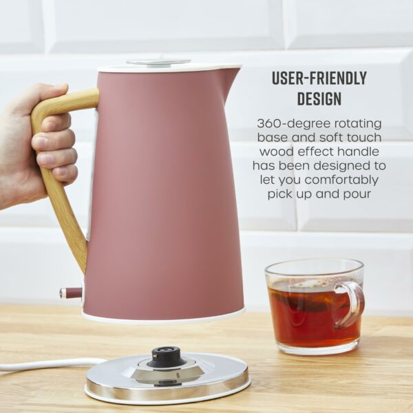 Swan SK14610FUS Nordic Cordless Jug Kettle with Fast Boil Technology, Overheat Protection, Soft Touch Handle, 1.7L, 3KW, Fuchsia Rose, Fusia