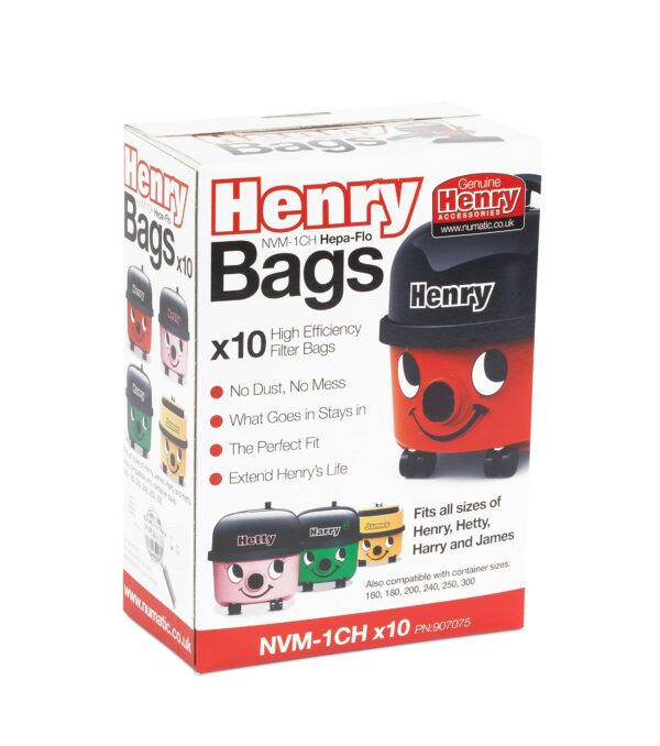 Avern GENUINE ONLY Numatic Henry Hetty NVM-1CH HepaFlo Vacuum Cleaner Dust Bags Pack Of 10-604015 907075