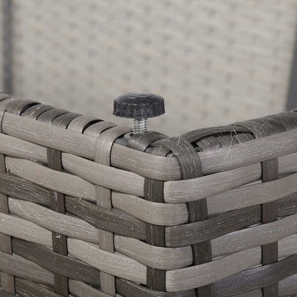Club Rattan Garden Furniture Lille 7-seater Compact Corner Sofa with Dining Table and 2 Stools in Grey Rattan